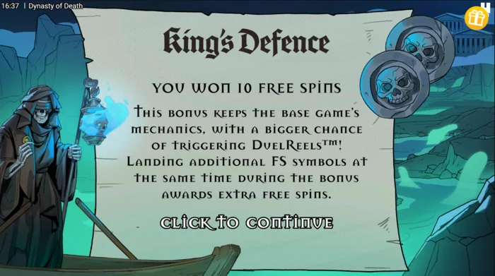 Dynasty of Death - King's Defence Free spins শুরু হচ্ছে