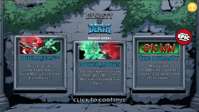 Dynasty of Death - গেমের প্রধান মেনু